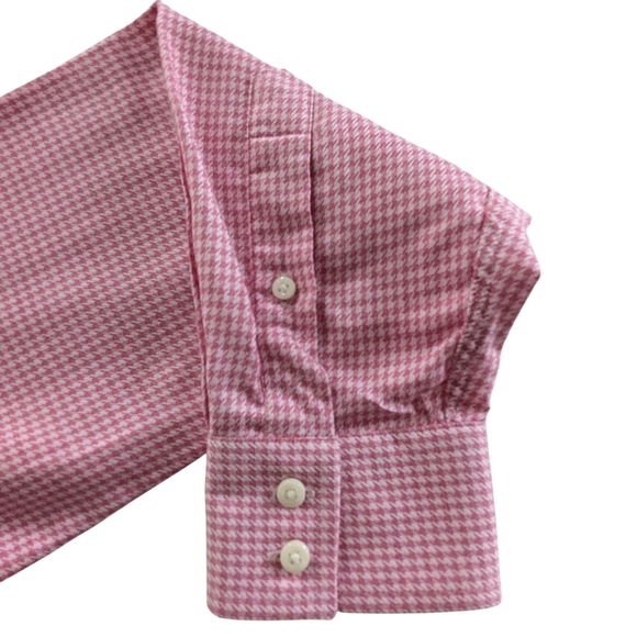 Ben Sherman Pink Houndstooth Dress Shirt Neck Size 15.5 - Picture 5 of 9